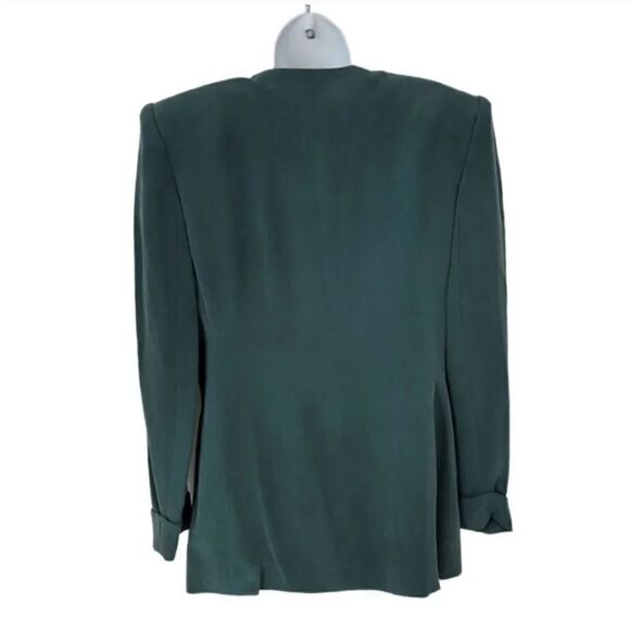 NEW Vintage Y2K 3 PC Jones New York Monochrome 100% Silk Skirt Suit Niagara Teal - Picture 7 of 16